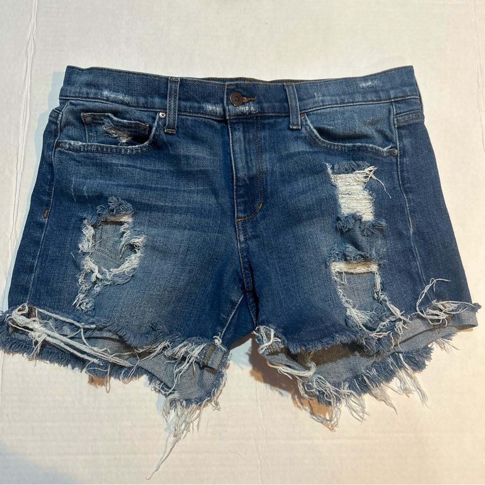 Joes Jeans Phoebe Denim Shorts Medium Blue‎ Cutt-Off Distressed Sz 30 High Rise